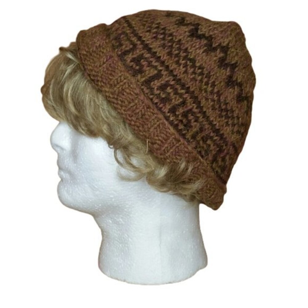 Light Brown Knitted Beenie Hat